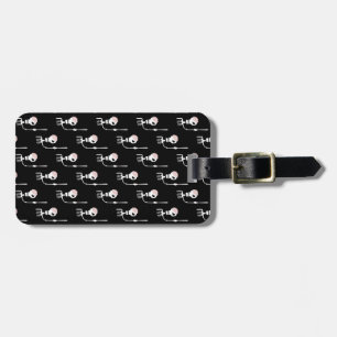 Halloween skeleton with a sword luggage tag