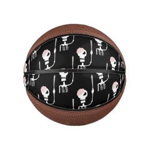 Halloween skeleton with a sword mini basketball