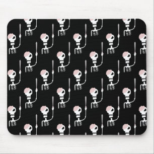 Halloween skeleton with a sword  mouse pad