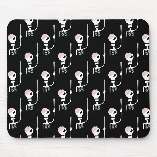 Halloween skeleton with a sword  mouse pad (Front)