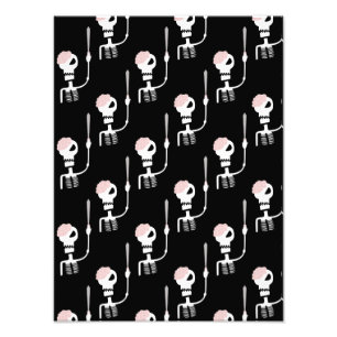 Halloween skeleton with a sword photo print