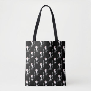 Halloween skeleton with a sword  tote bag