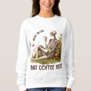 HALLOWEEN SKELETON WITH COFFEE SWEATSHIRT