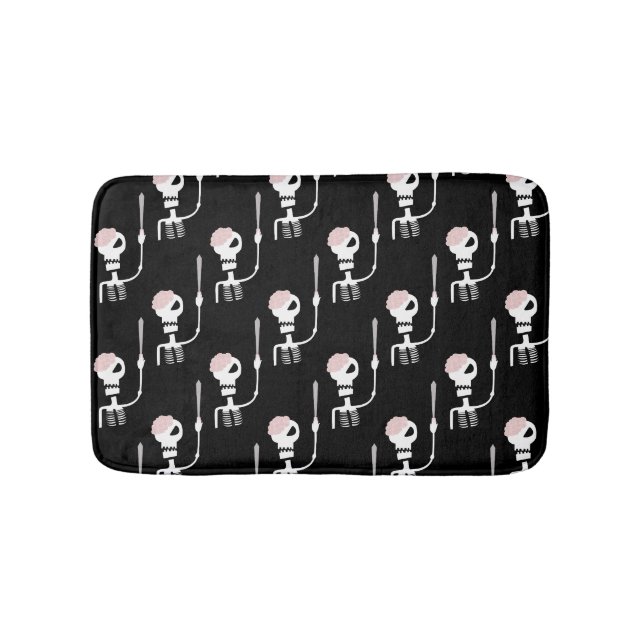Halloween Skeleton with Sword Bath Mat (Front)