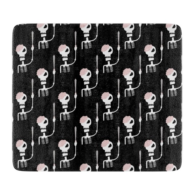 Halloween Skeleton with Sword Cutting Board (Front)