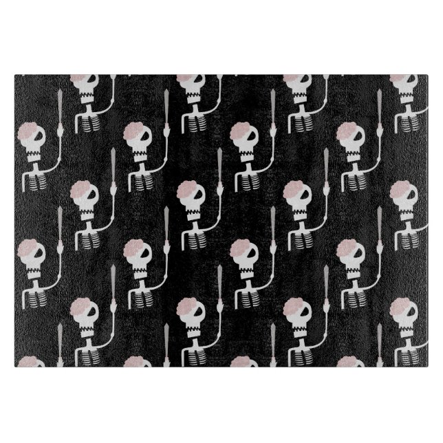 Halloween Skeleton with Sword Cutting Board (Front)