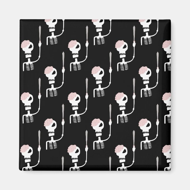 Halloween Skeleton with Sword Magnet (Front)