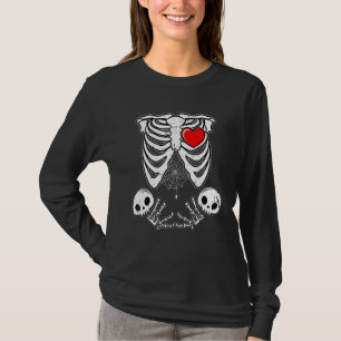 Halloween Skeleton Xray Rib Cage Costume Pregnant T-Shirt