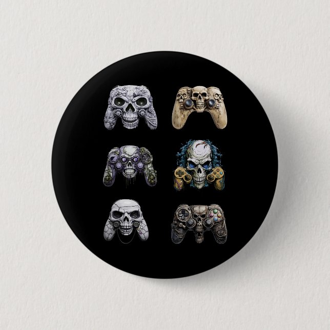 Halloween Skeleton Zombie Gaming Controllers Mummy 6 Cm Round Badge (Front)