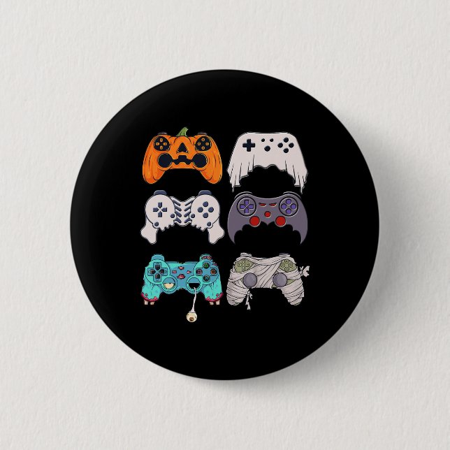 Halloween Skeleton Zombie Gaming Controllers Mummy 6 Cm Round Badge (Front)