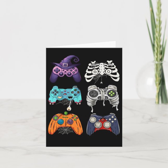 Halloween Skeleton Zombie Gaming Controllers Mummy Card (Front)