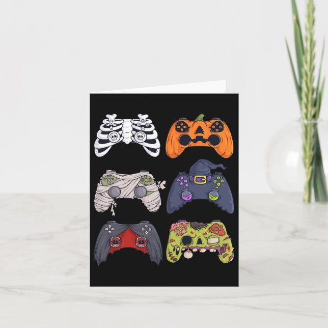 Halloween Skeleton Zombie Gaming Controllers Mummy Card (Front)