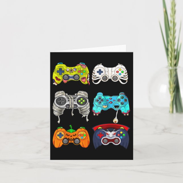 Halloween Skeleton Zombie Gaming Controllers Mummy Card (Front)