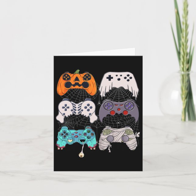 Halloween Skeleton Zombie Gaming Controllers Mummy Card (Front)