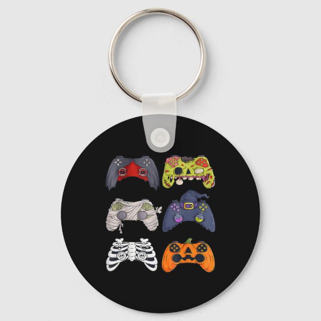 Halloween Skeleton Zombie Gaming Controllers Mummy Key Ring (Front)