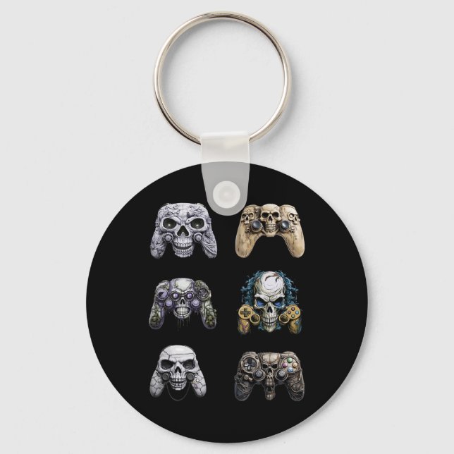 Halloween Skeleton Zombie Gaming Controllers Mummy Key Ring (Front)