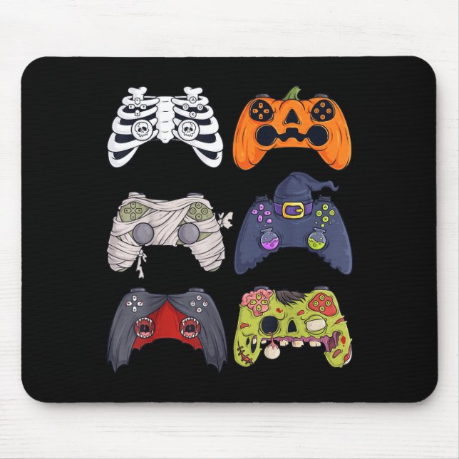 Halloween Skeleton Zombie Gaming Controllers Mummy Mouse Pad (Front)