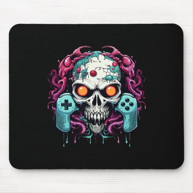 Halloween Skeleton Zombie Gaming Controllers Mummy Mouse Pad (Front)
