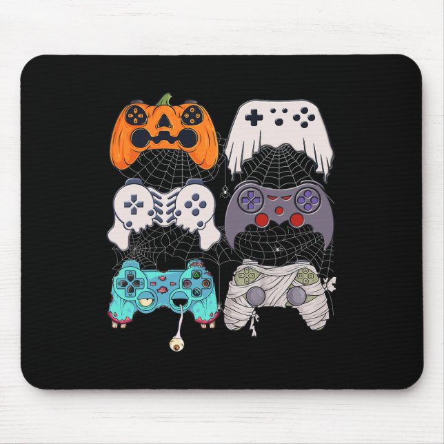 Halloween Skeleton Zombie Gaming Controllers Mummy Mouse Pad (Front)