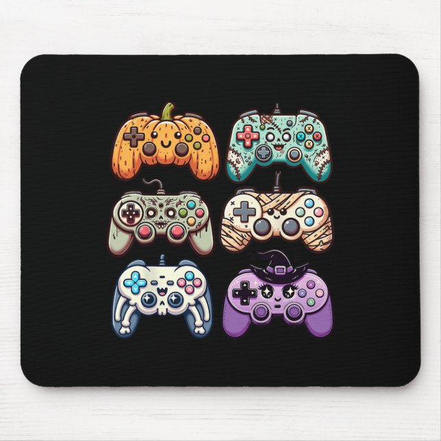 Halloween Skeleton Zombie Gaming Controllers Mummy Mouse Pad (Front)