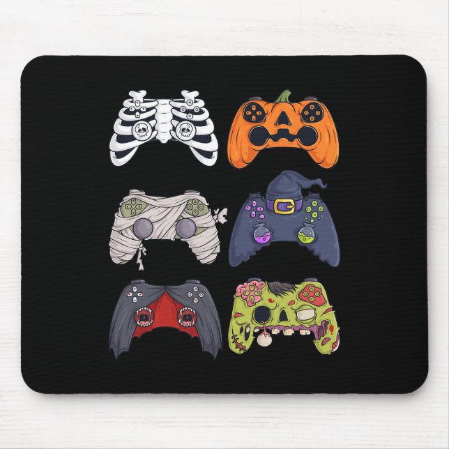 Halloween Skeleton Zombie Gaming Controllers Mummy Mouse Pad (Front)