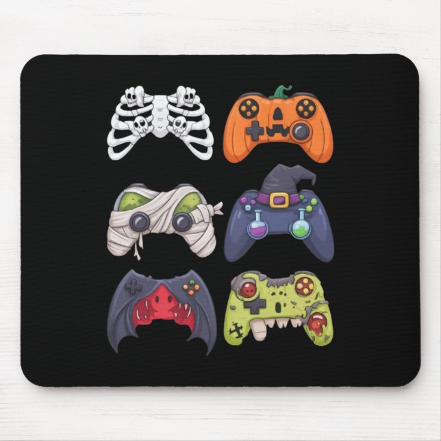 Halloween Skeleton Zombie Gaming Controllers Mummy Mouse Pad (Front)