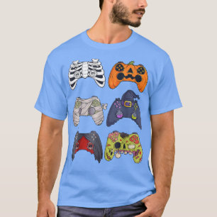 Halloween Skeleton Zombie Gaming Controllers Mummy T-Shirt