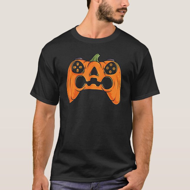 Halloween Skeleton Zombie Gaming Controllers Mummy T-Shirt (Front)