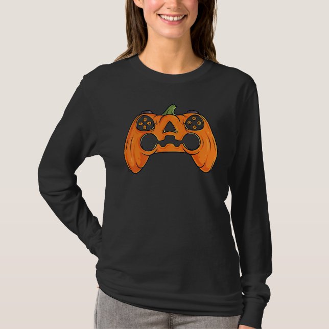 Halloween Skeleton Zombie Gaming Controllers Mummy T-Shirt (Front)