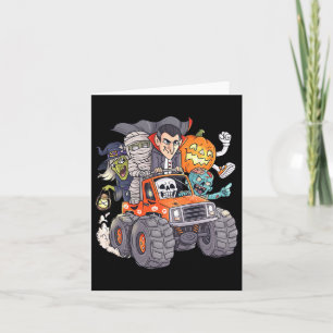 Halloween Skeleton Zombie Monster Truck Vampire Bo Card