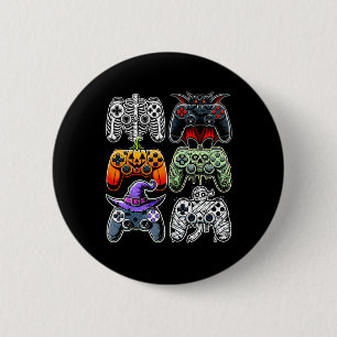 Halloween Skeleton Zombie Mummy Gaming Controllers 6 Cm Round Badge
