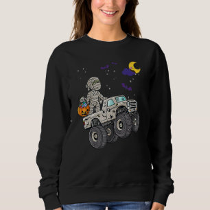 Halloween Skeleton Zombie Riding Monster Truck Vam Sweatshirt