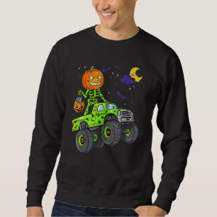 Halloween Skeleton Zombie Riding Monster Truck Vam Sweatshirt