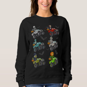 Halloween Skeleton Zombie Riding Monster Truck Vam Sweatshirt