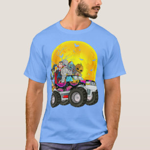 Halloween Skeleton Zombie Riding Monster Truck Vam T-Shirt