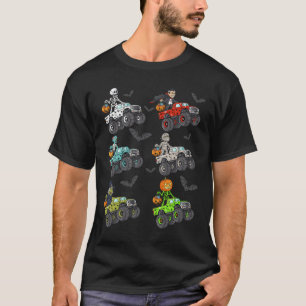 Halloween Skeleton Zombie Riding Monster Truck Vam T-Shirt