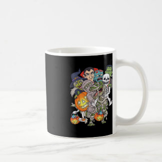 Halloween Skeleton Zombie Riding Mummy T Rex Funny Coffee Mug