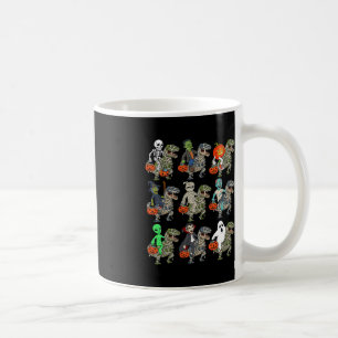 Halloween Skeleton Zombie Riding Mummy T Rex Vampi Coffee Mug