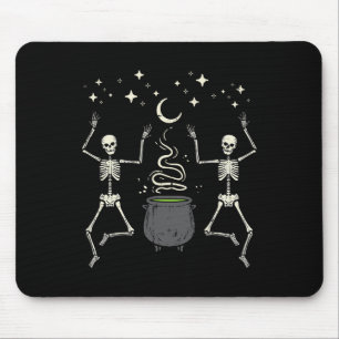 Halloween Skeletons Dance Witch Cauldron Costume W Mouse Pad