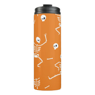 Halloween Skeletons Fun Seamless Pattern Thermal Tumbler