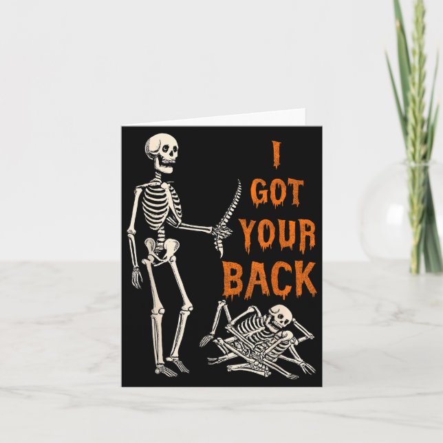 Halloween Skeletons Ive Got Your Back Costume Men  Card (Front)