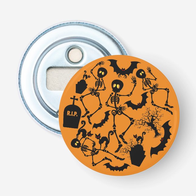 Halloween Skeletons Macabre Dance Bottle Opener (Front)