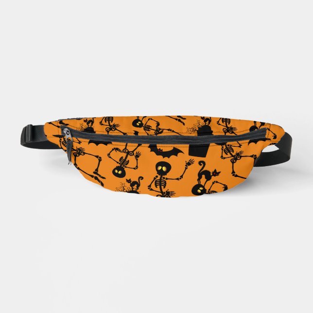Halloween Skeletons Macabre Dance Bum Bags (Front)