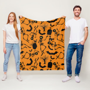 Halloween Skeletons Macabre Dance Fleece Blanket