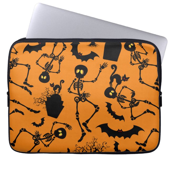 Halloween Skeletons Macabre Dance Laptop Sleeve (Front)