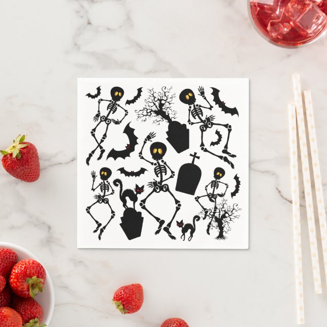 Halloween Skeletons Macabre Dance Napkin (Insitu)