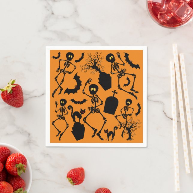 Halloween Skeletons Macabre Dance Napkin (Insitu)
