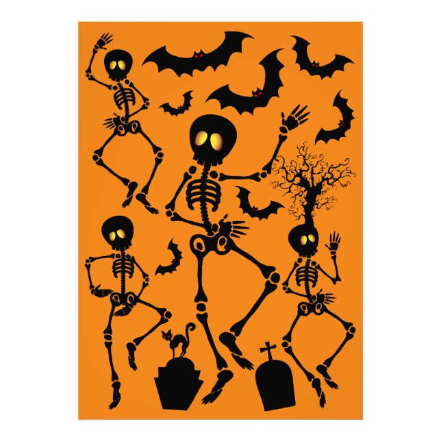 Halloween Skeletons Macabre Dance Photo Print (Front)