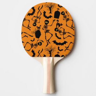 Halloween Skeletons Macabre Dance Ping Pong Paddle