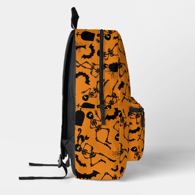 Halloween Skeletons Macabre Dance Printed Backpack (Left)